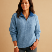 Adrianna | Women's Chic Half-Zip Pullover Sweater 3