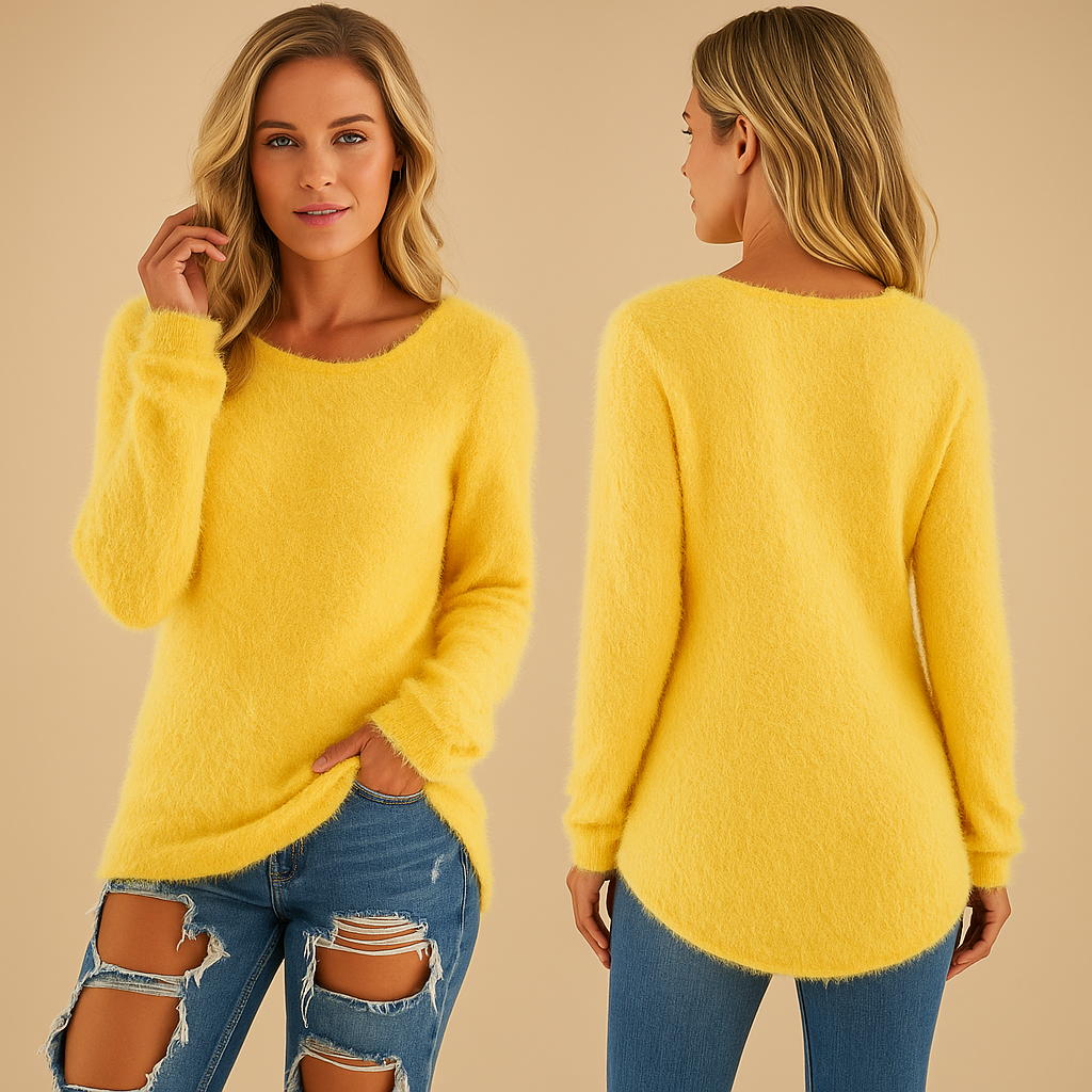 Amelia | Women's Lightweight Cotton Knit Sweater with Classic Crew Neck 2