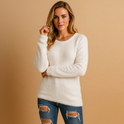 Amelia | Women's Lightweight Cotton Knit Sweater with Classic Crew Neck 5