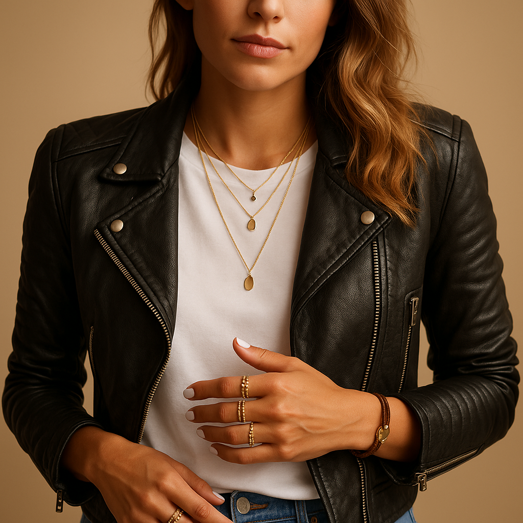 Avalon | Women's Tailored Black Faux Leather Jacket with Classic Collar 1