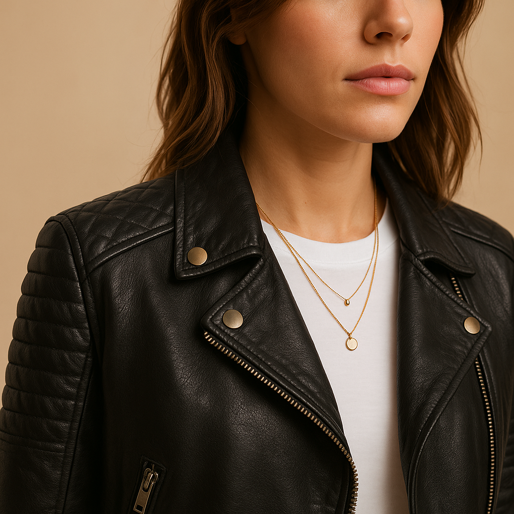 Avalon | Women's Tailored Black Faux Leather Jacket with Classic Collar 2