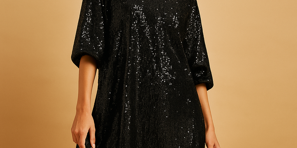 Celeste | Elegant Sequin Evening Gown for Women in Black and Gold 0