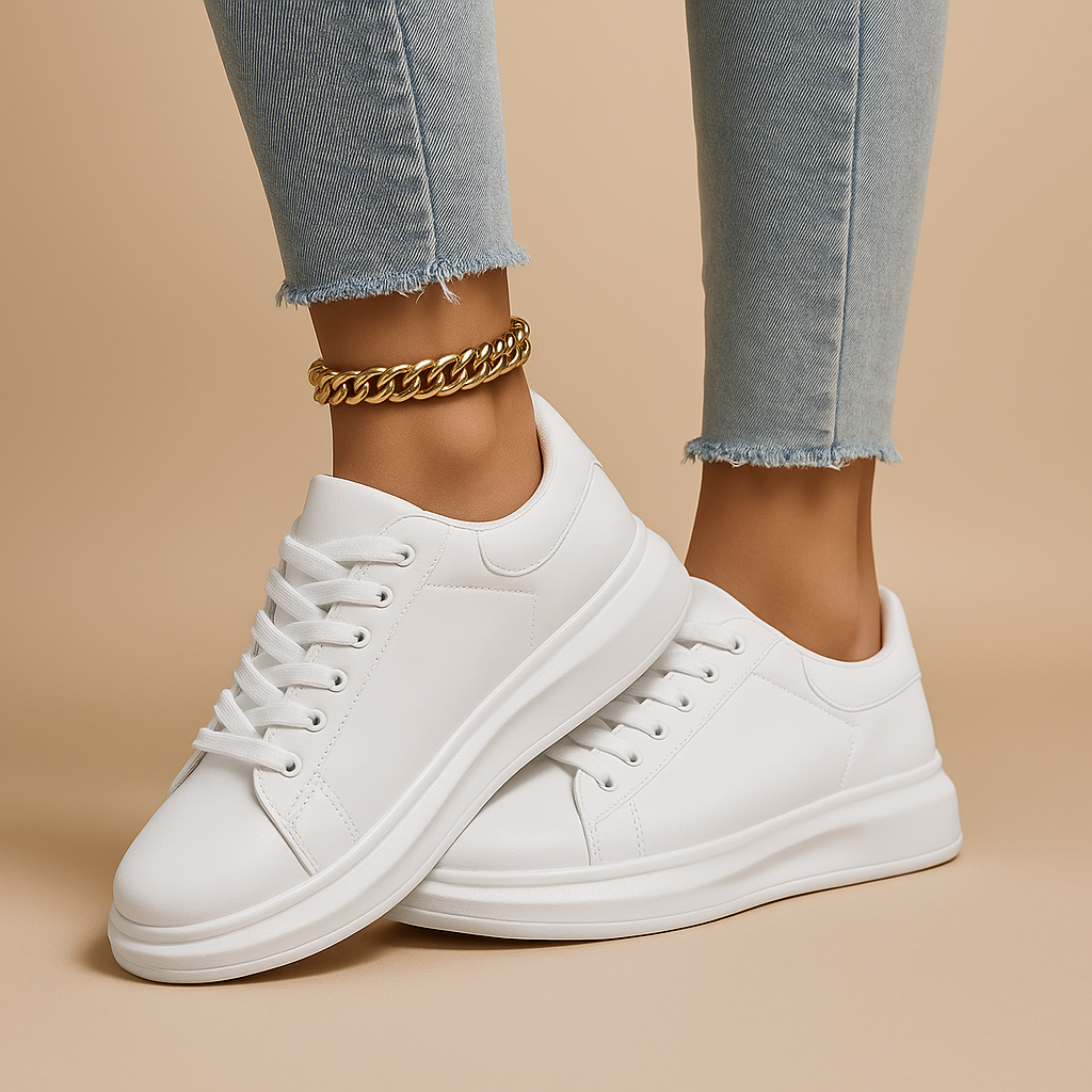 Clara | Women's Minimalist White Leather Sneakers for Casual and Semi-Formal Wear 1