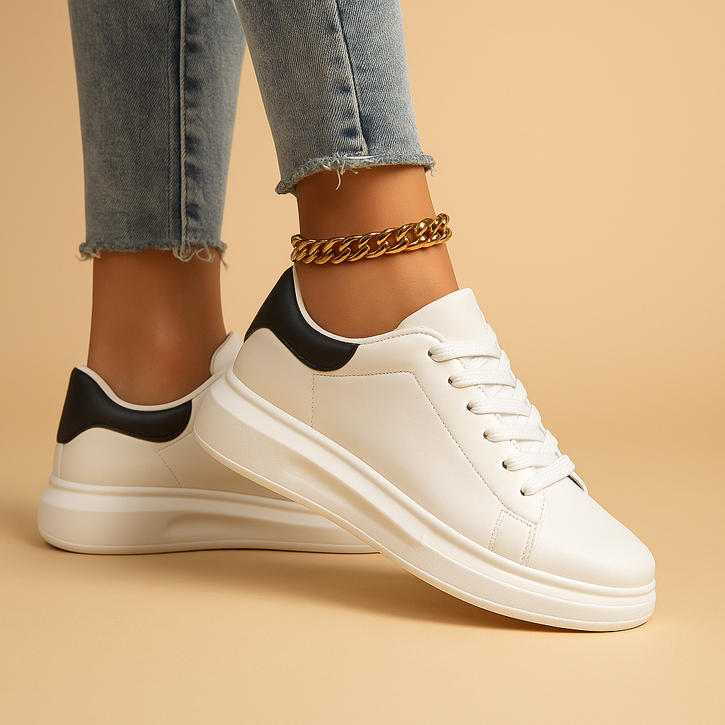 Clara | Women's Minimalist White Leather Sneakers for Casual and Semi-Formal Wear 3