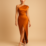 Lillian | Elegant Evening Gown with Front Slit for Formal Wedding Guests 2