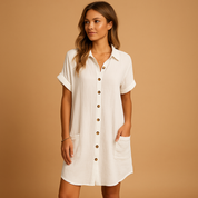 Valeria | Women's Midi Dress with Belt Detail for Summer Outings 2