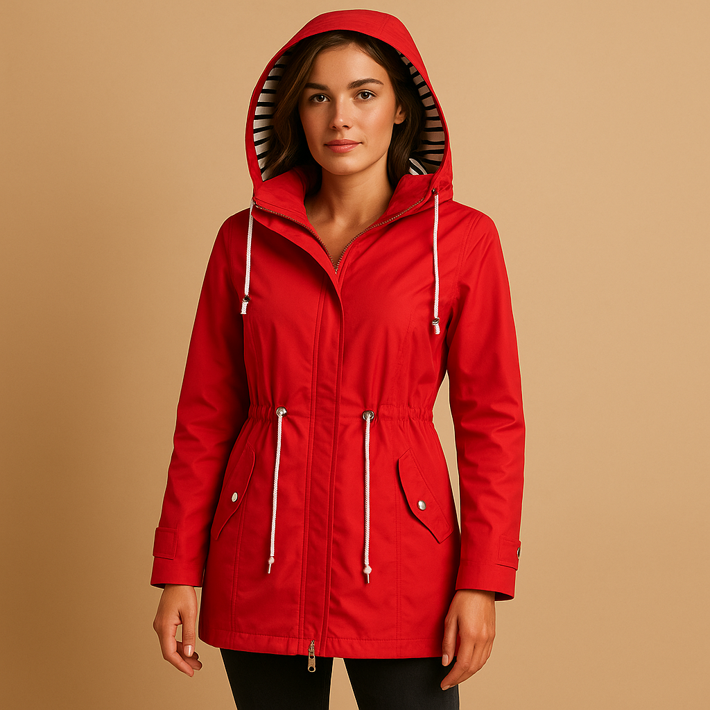 Women’s Waterproof Parka Jacket with Adjustable Waist and Windproof Design 1